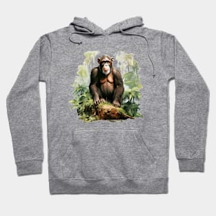 Cute Chimpanzee In Jungle Hoodie